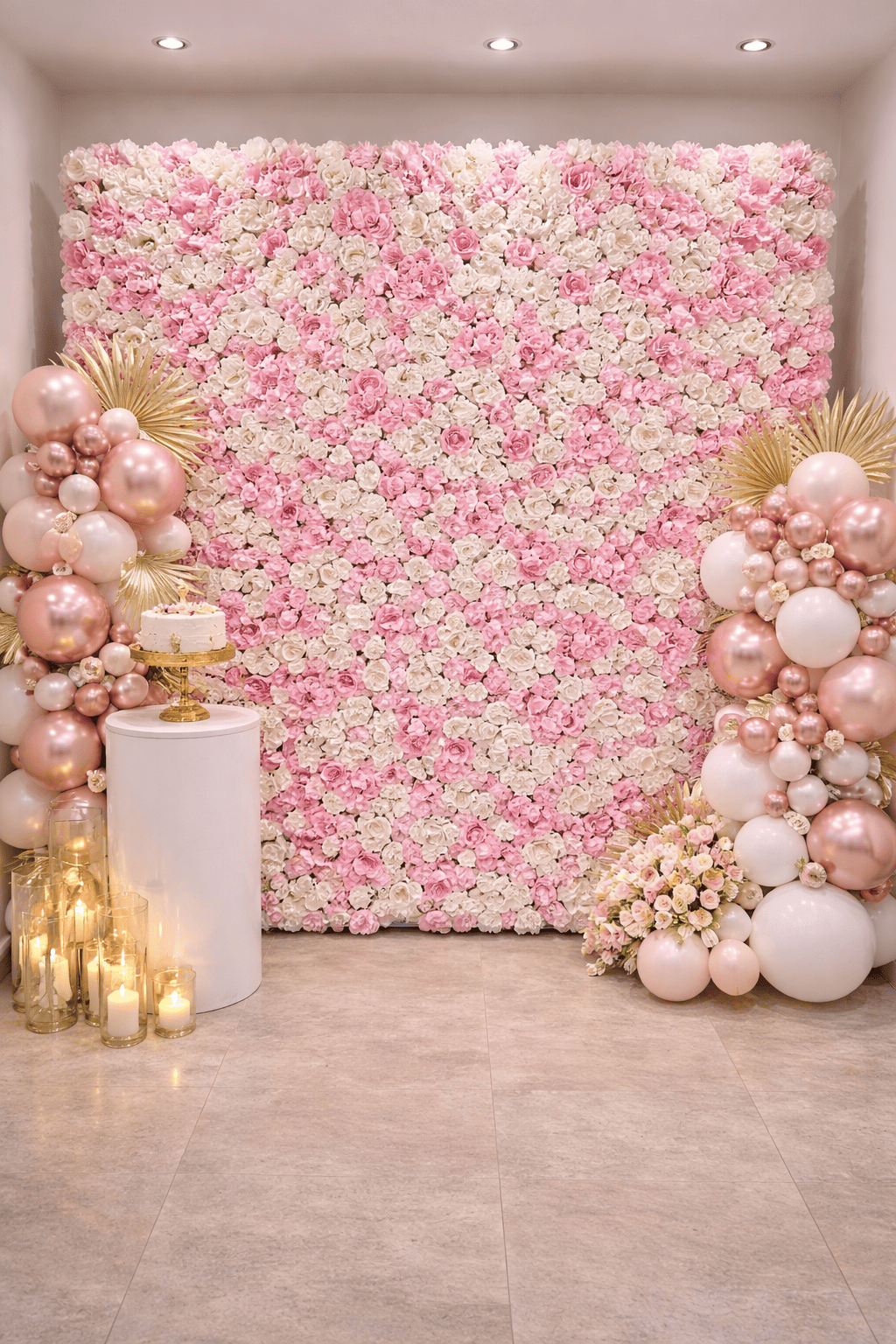 Décorations florales et mur de fleurs
